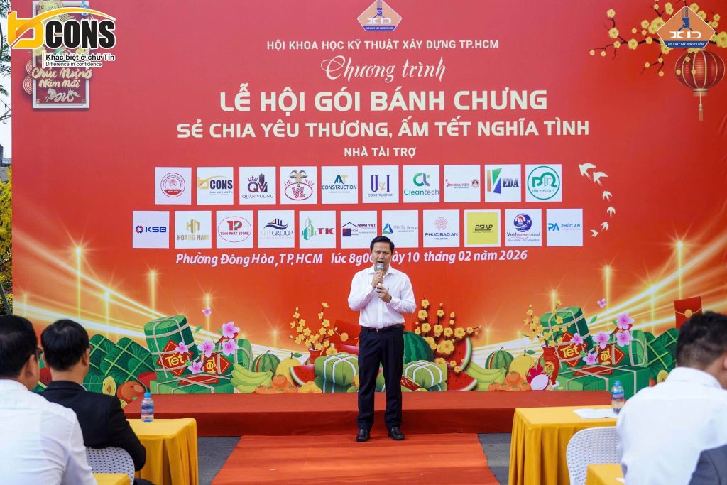 Ấm Tết nghĩa tình tại Bcons City: HCMCONS lan tỏa yêu thương từ những chiếc bánh chưng