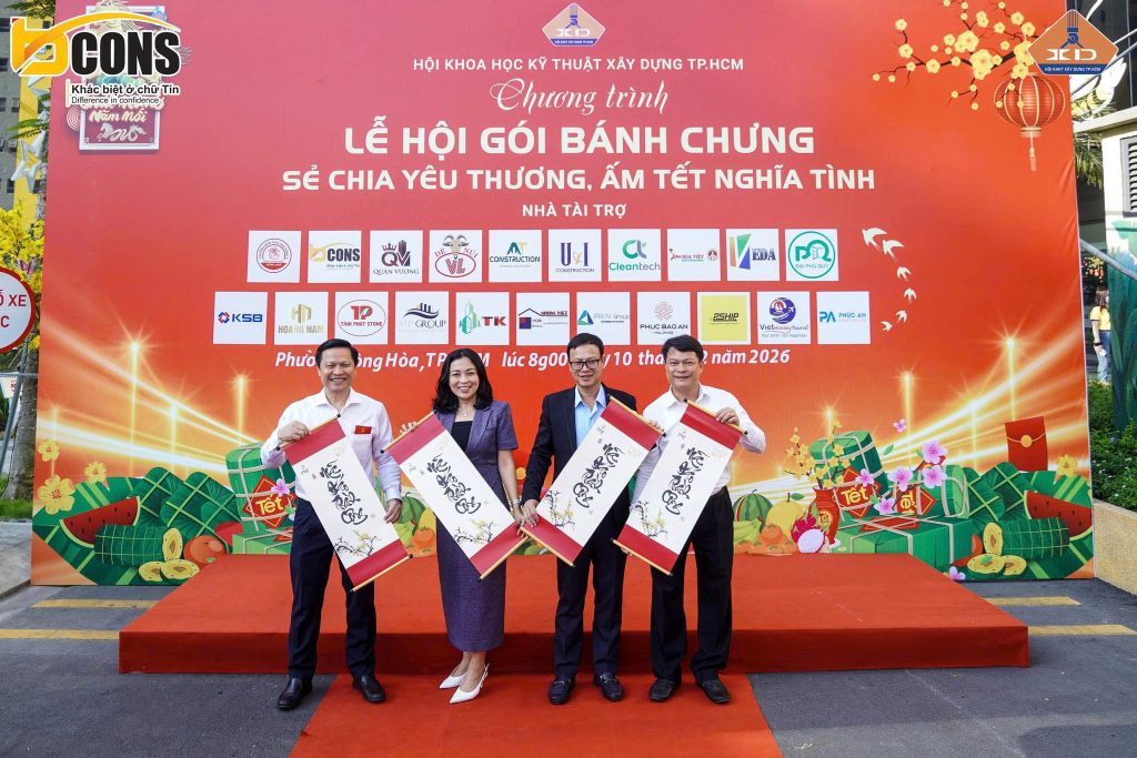 Ấm Tết nghĩa tình tại Bcons City: HCMCONS lan tỏa yêu thương từ những chiếc bánh chưng